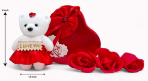 Heart Teddy Box gift packaging 4 x 1.5 inch